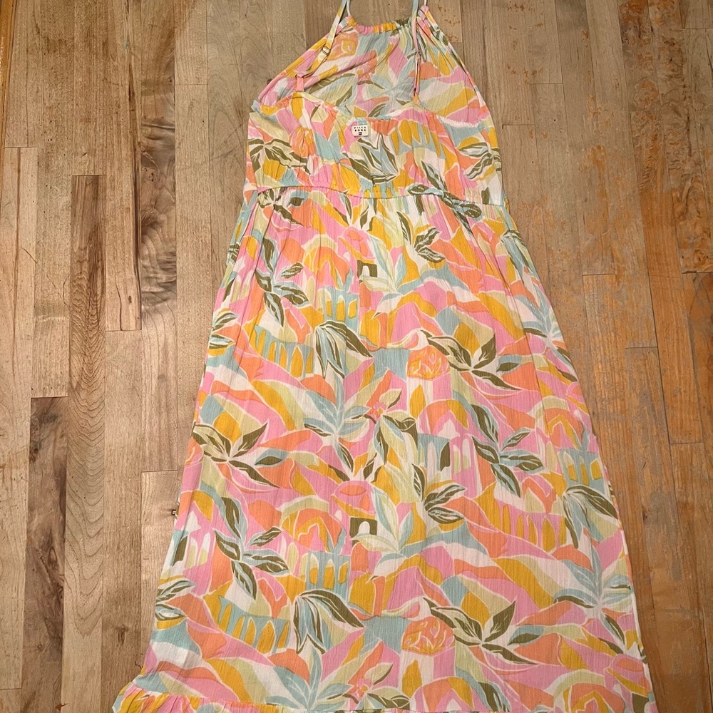 Billabong Tropical Print Halter Maxi Dress - Pastel Multi
